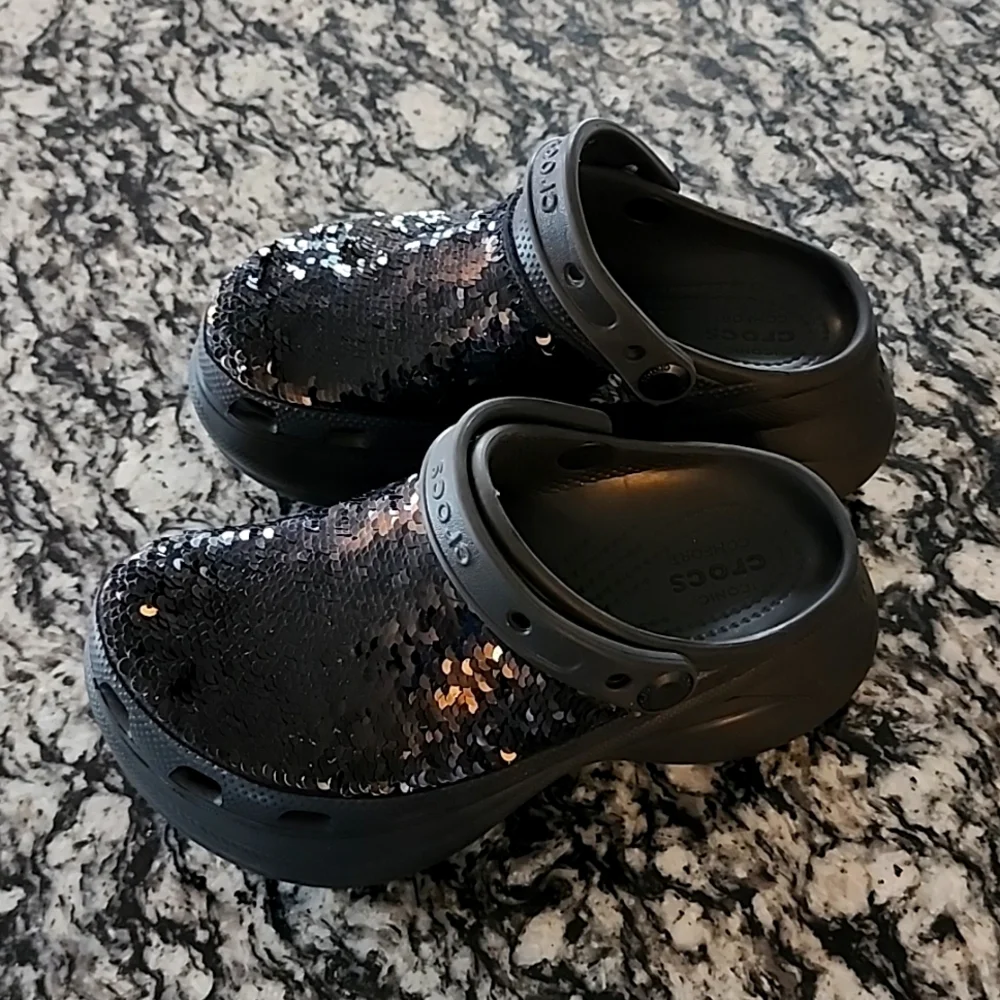 RARE!! Crocs Sequin Bae Clog platform - Picture 2 of 7